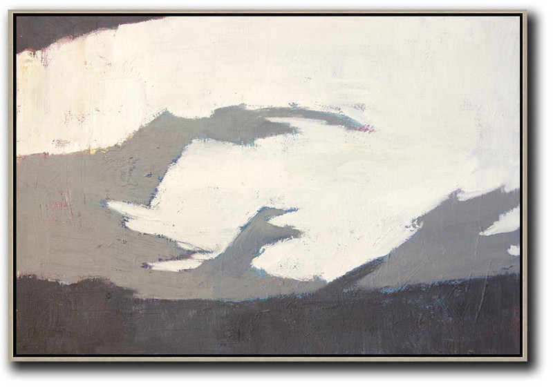 Abstract Painting Extra Large Canvas Art,Oversized Horizontal Contemporary Art,Modern Paintings On Canvas,Grey,White,Black.etc